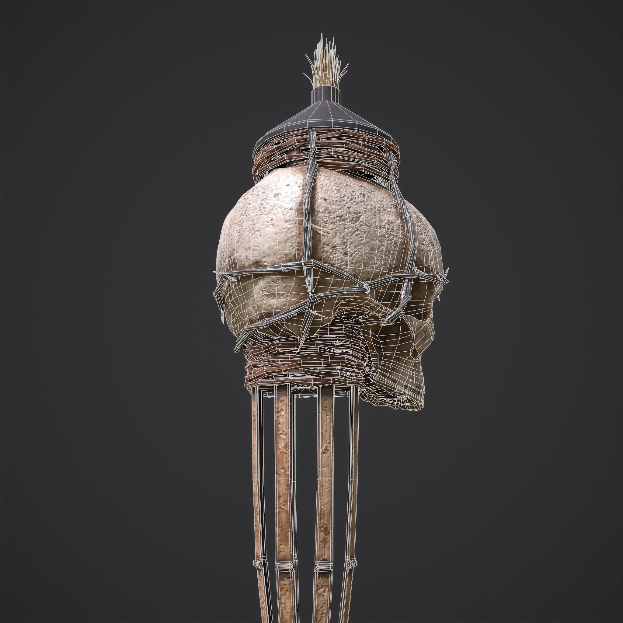 Skull Torch Low-poly 3D model_47