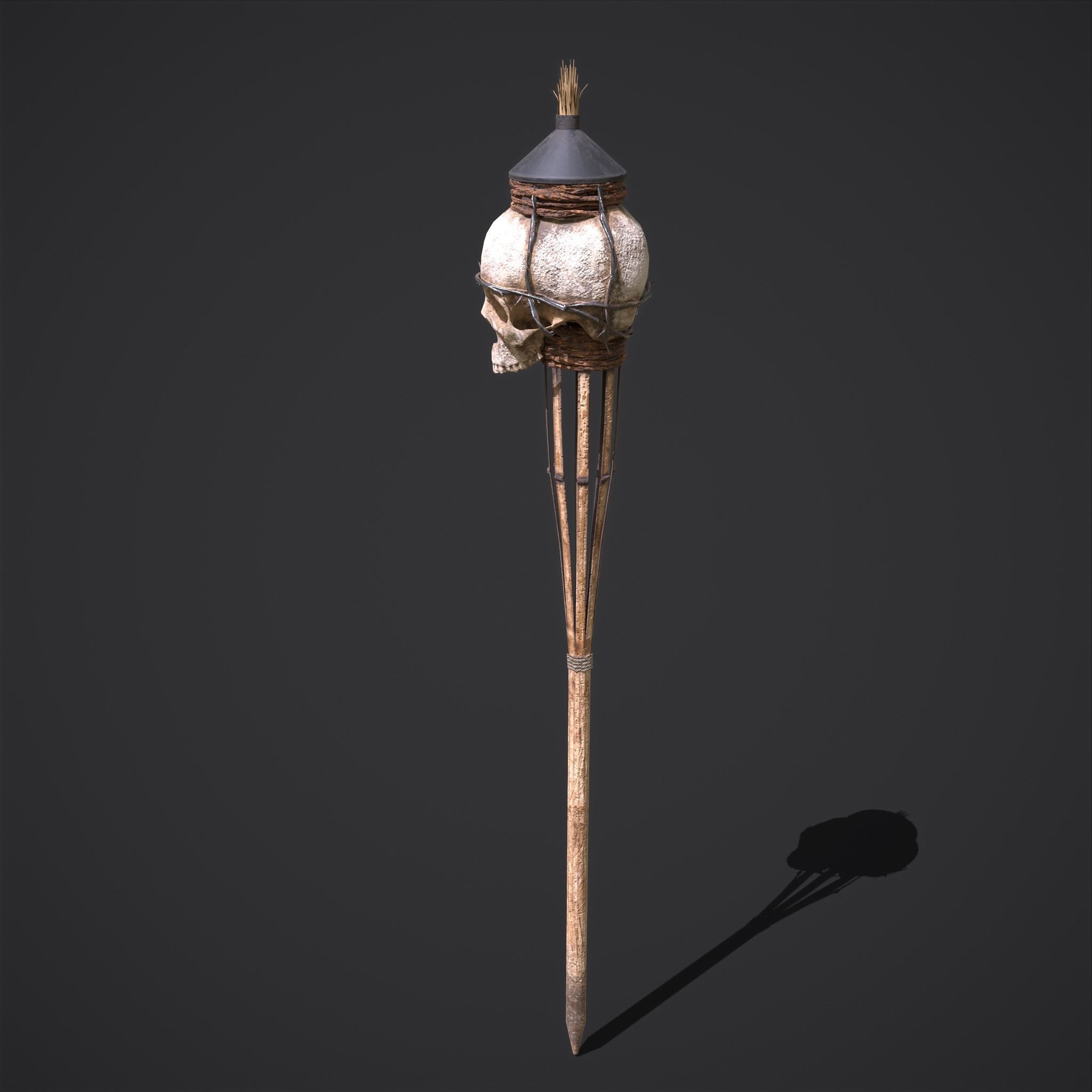 Skull Torch Low-poly 3D model_12