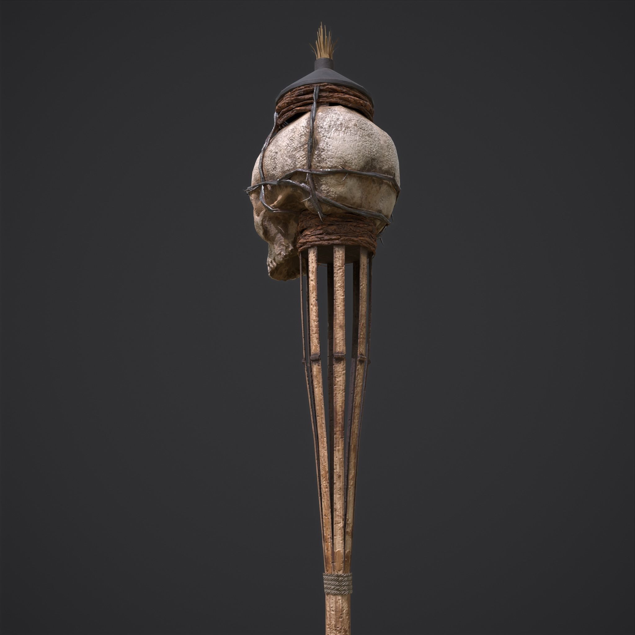 Skull Torch Low-poly 3D model_35