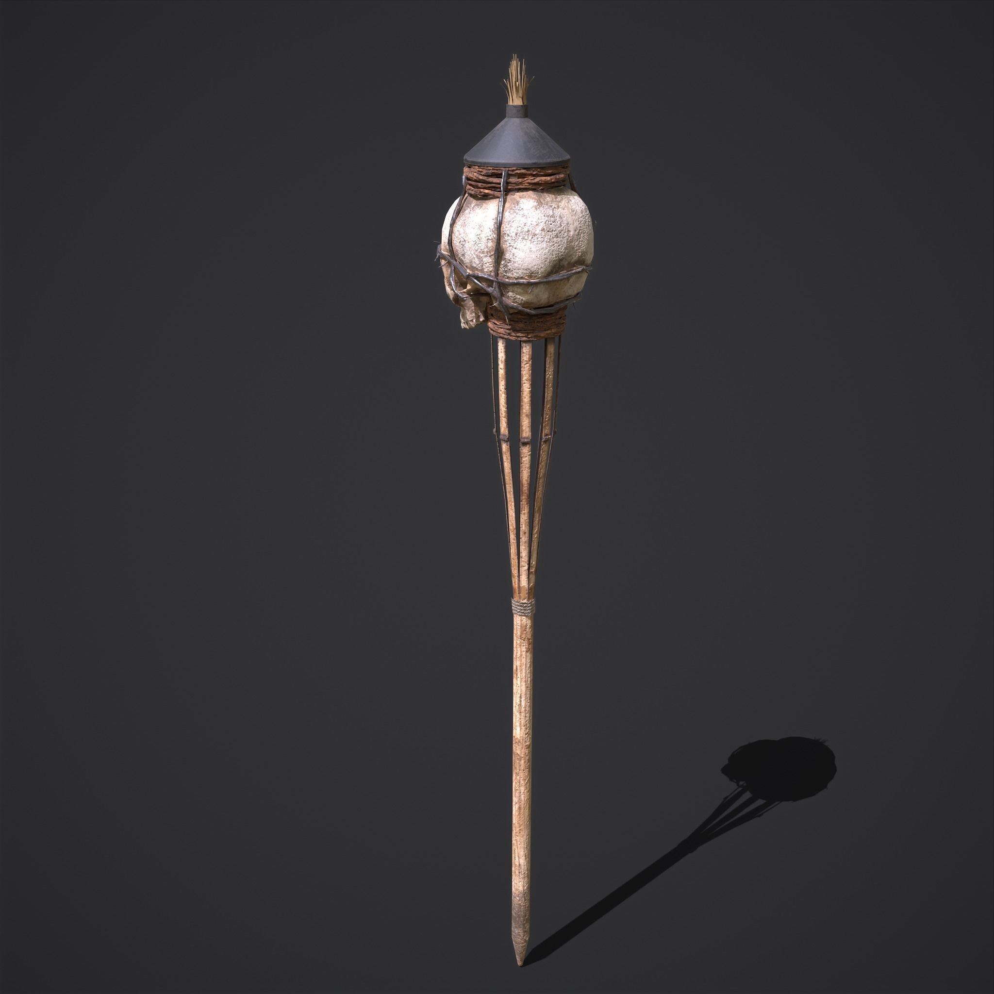 Skull Torch Low-poly 3D model_11