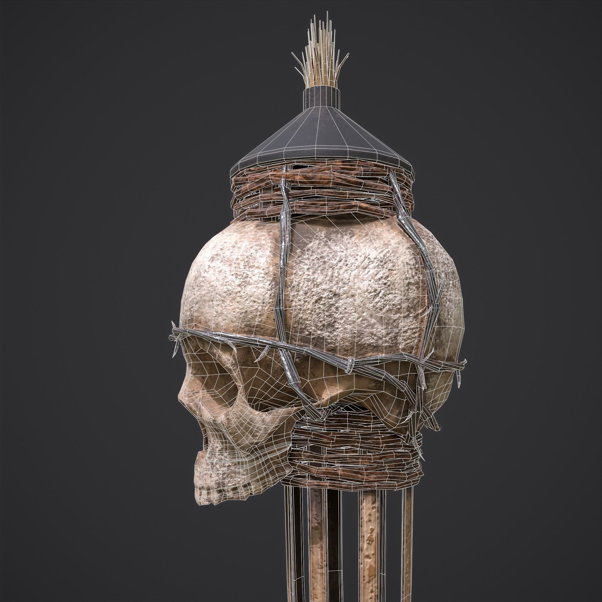 Skull Torch Low-poly 3D model_63