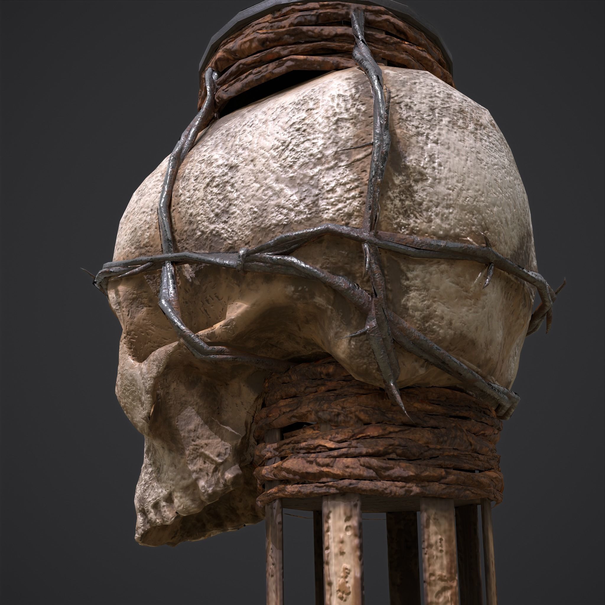 Skull Torch Low-poly 3D model_27
