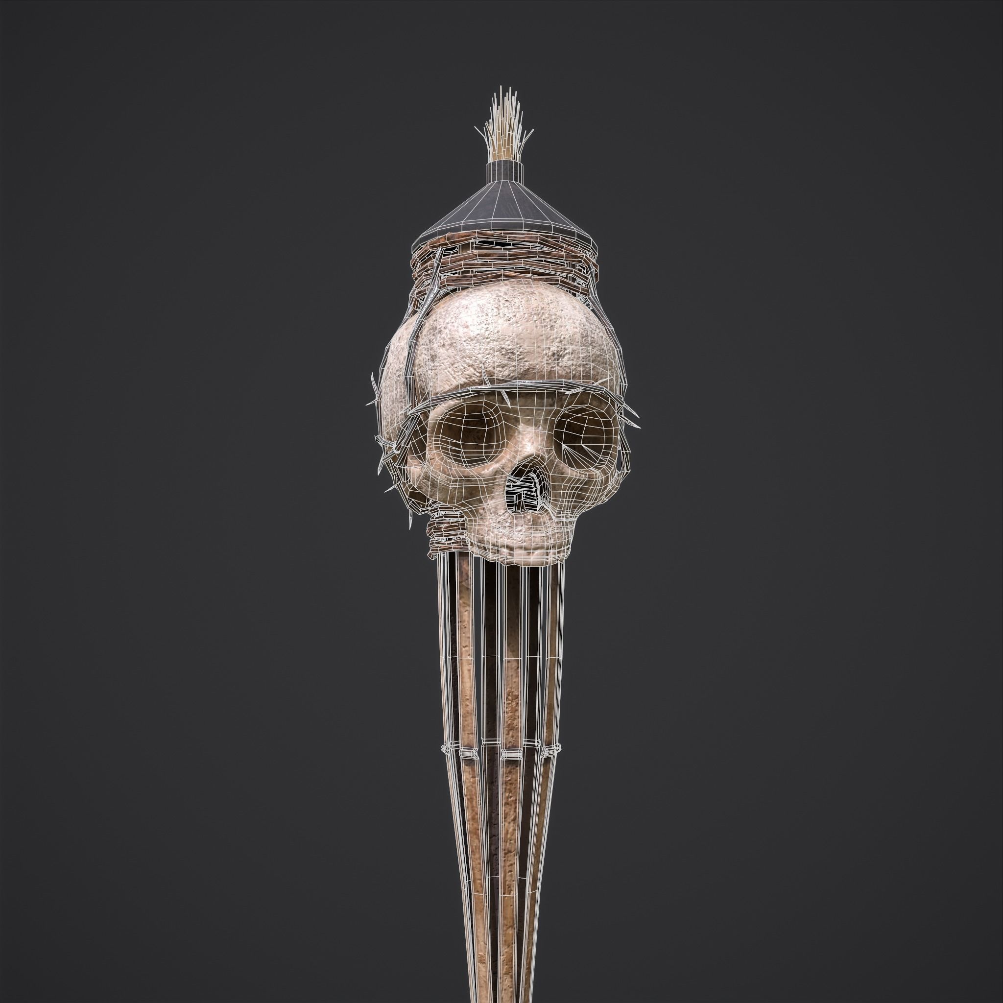 Skull Torch Low-poly 3D model_54