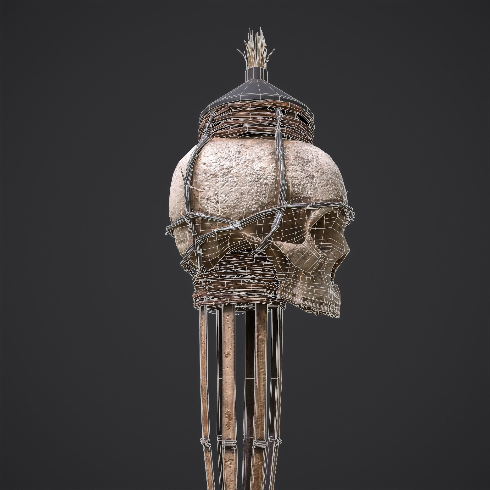 Skull Torch Low-poly 3D model_48