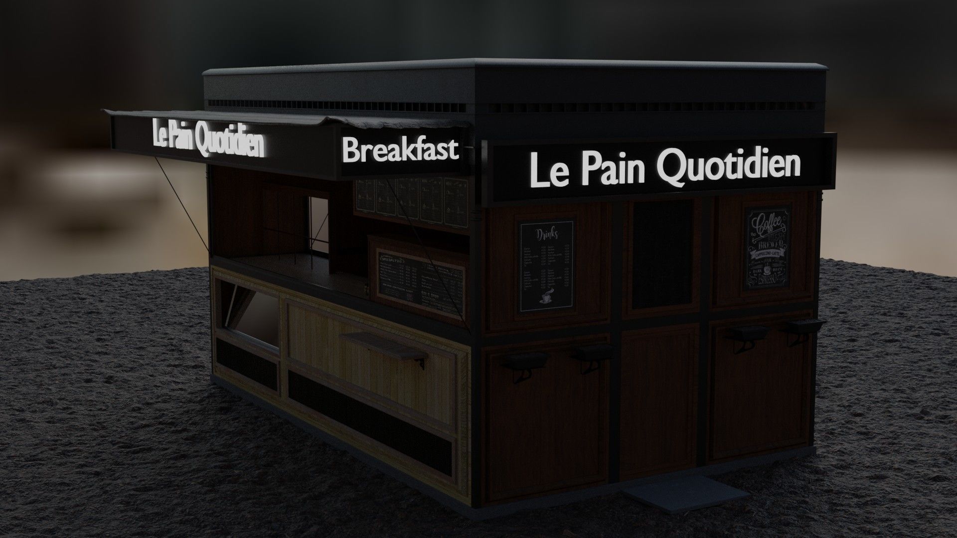 Coffee shop model 3D model_6