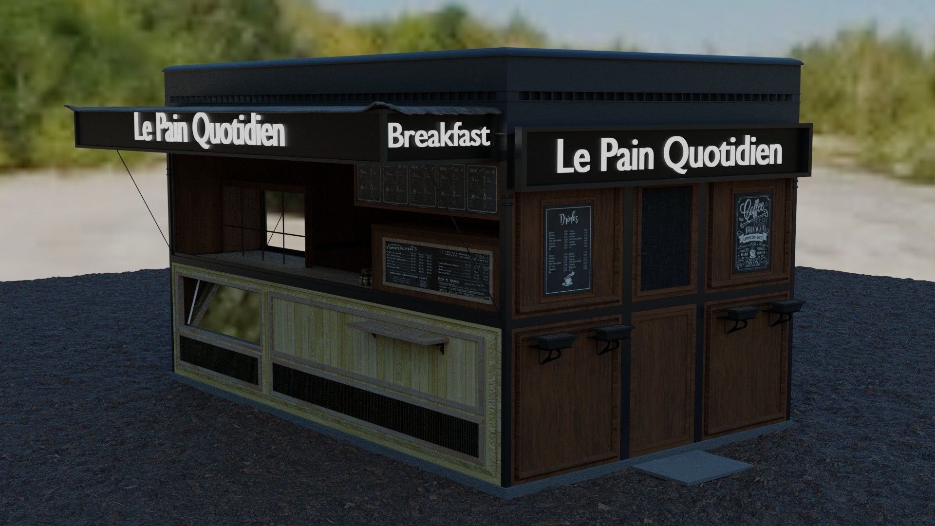 Coffee shop model 3D model_7