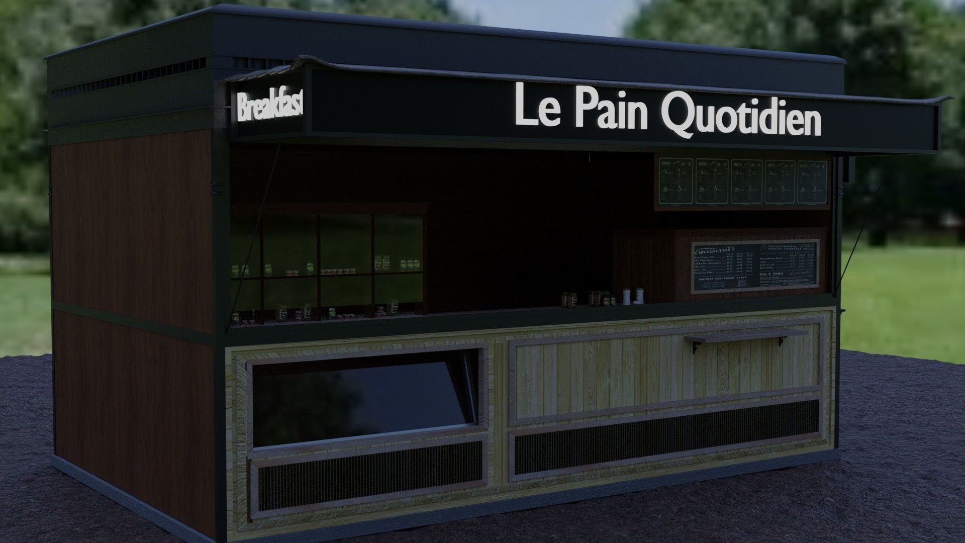 Coffee shop model 3D model_2