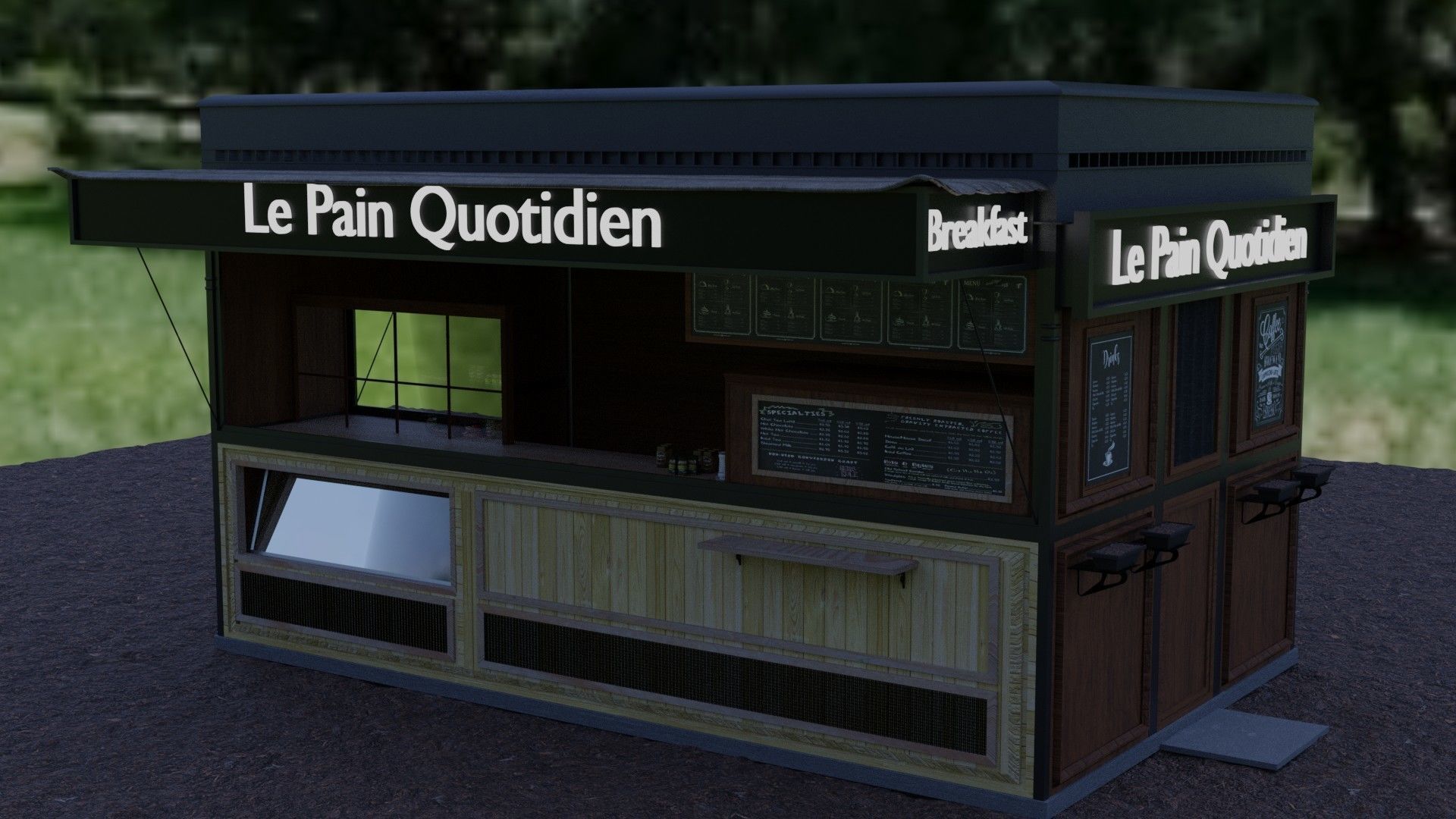 Coffee shop model 3D model_1