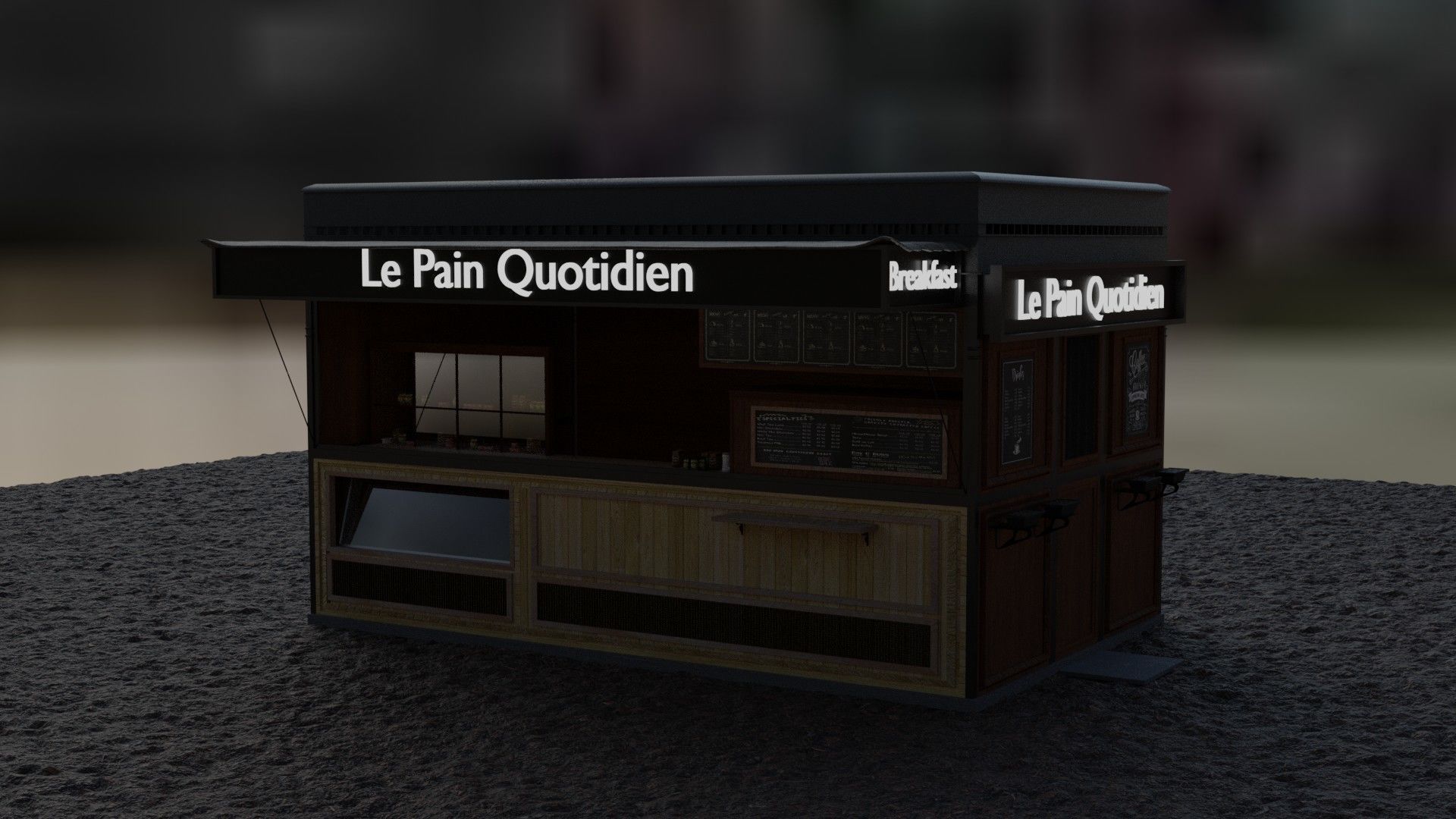 Coffee shop model 3D model_5