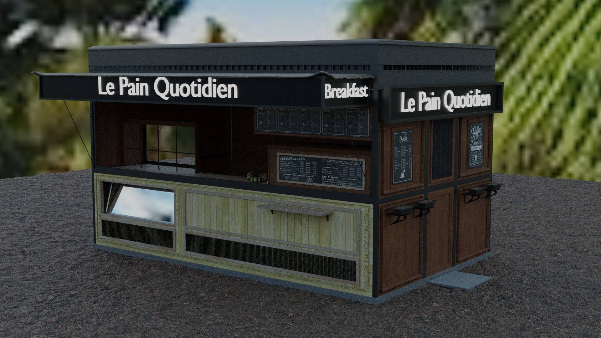 Coffee shop model 3D model_3