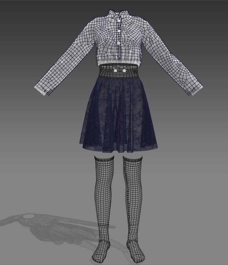 Female Uniform Jujutsu Kaisen 3D model 3D model_5