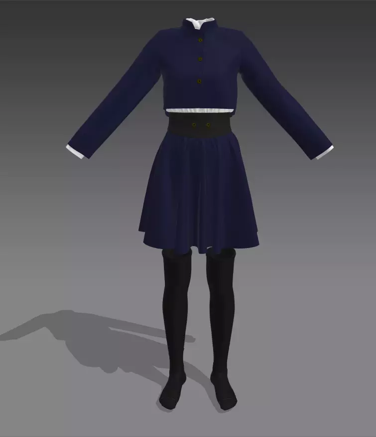 Female Uniform Jujutsu Kaisen 3D model 3D model_0