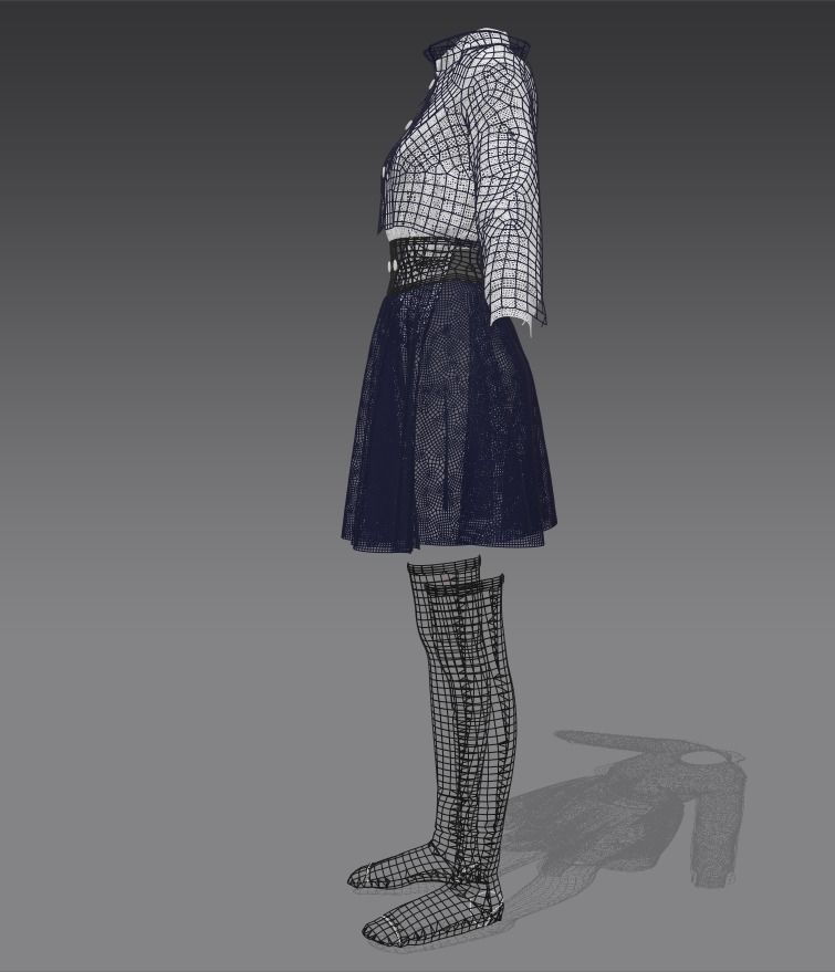 Female Uniform Jujutsu Kaisen 3D model 3D model_6