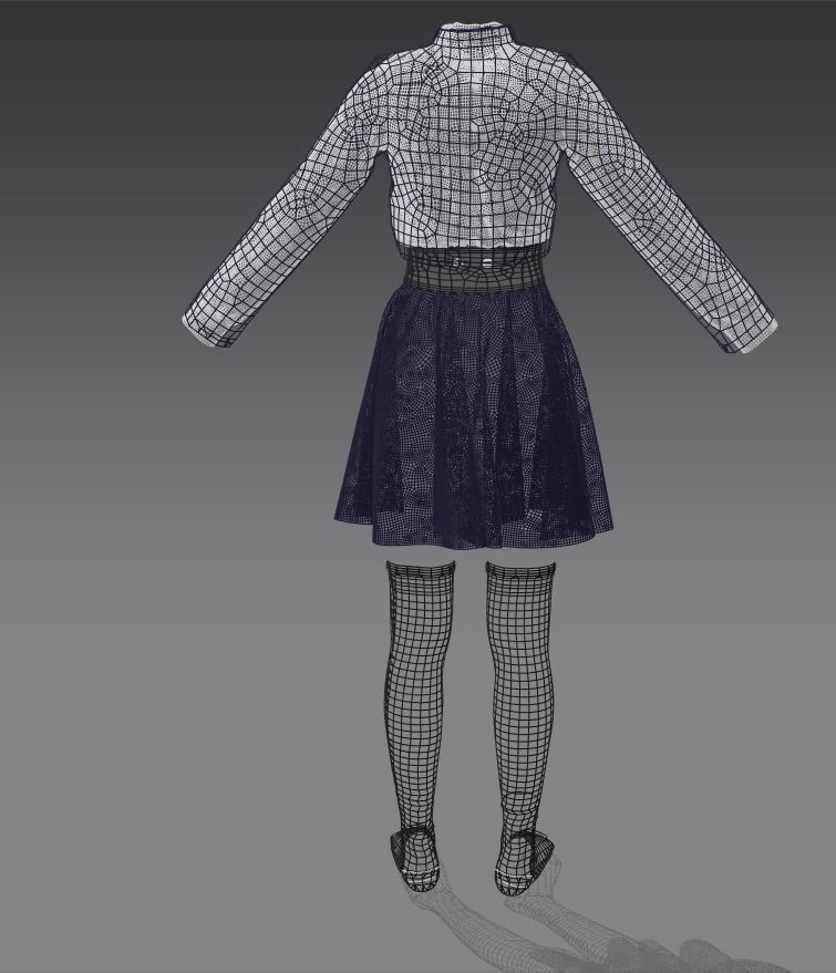 Female Uniform Jujutsu Kaisen 3D model 3D model_7