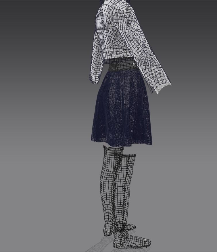 Female Uniform Jujutsu Kaisen 3D model 3D model_8