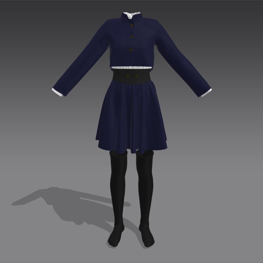 Female Uniform Jujutsu Kaisen 3D model 3D model_11