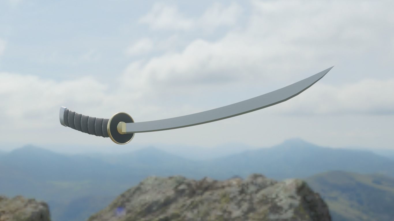 Katana low-poly Ninja  Low-poly 3D model_15