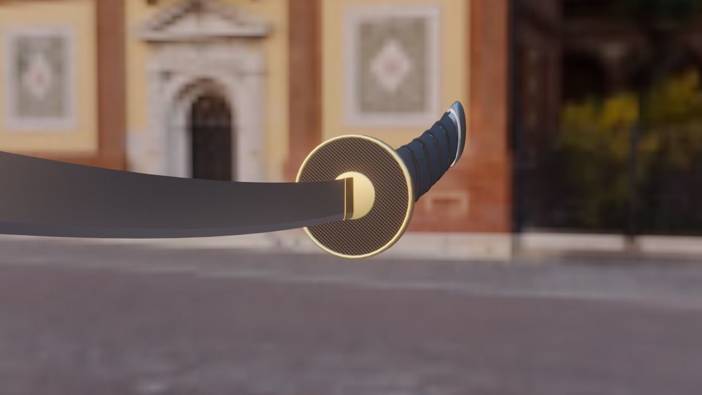 Katana low-poly Ninja  Low-poly 3D model_2