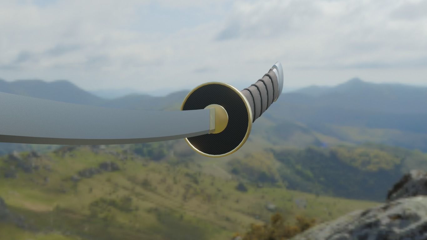 Katana low-poly Ninja  Low-poly 3D model_16