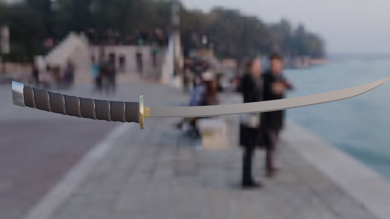 Katana low-poly Ninja  Low-poly 3D model_6