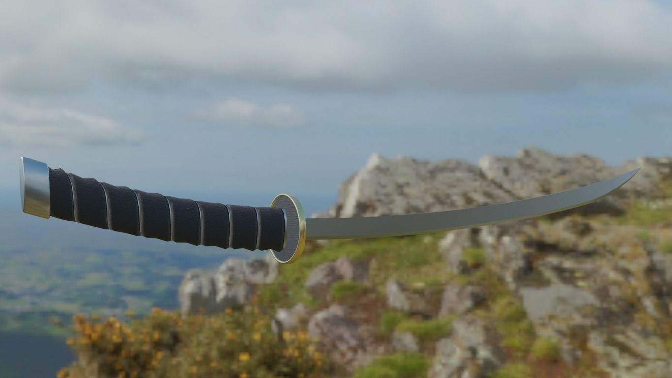Katana low-poly Ninja  Low-poly 3D model_14