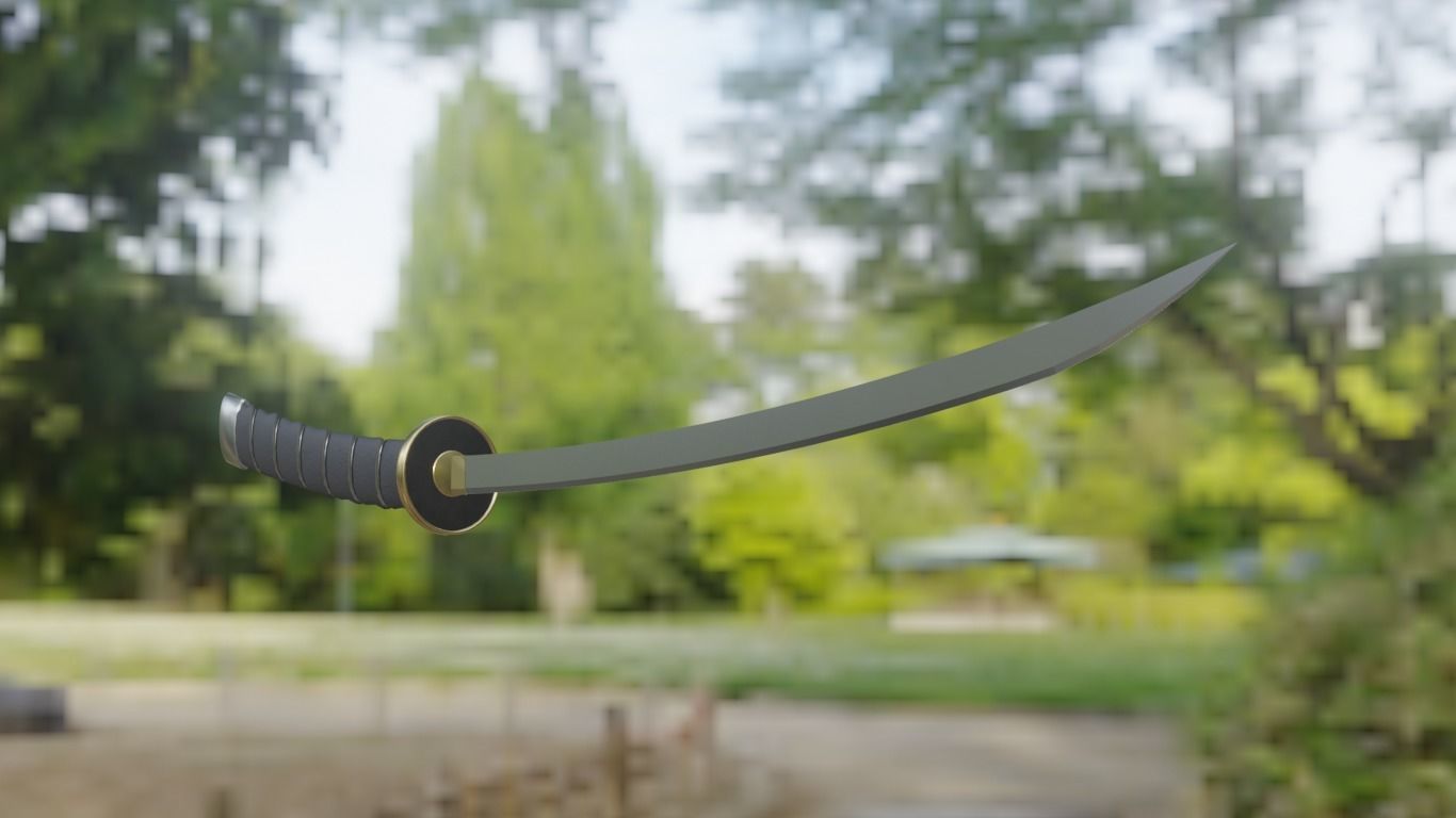 Katana low-poly Ninja  Low-poly 3D model_8