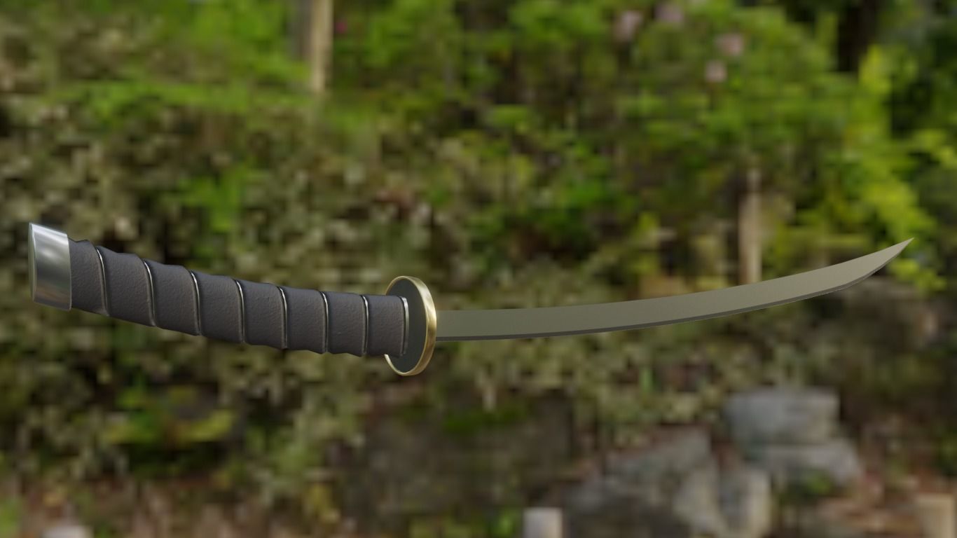 Katana low-poly Ninja  Low-poly 3D model_7