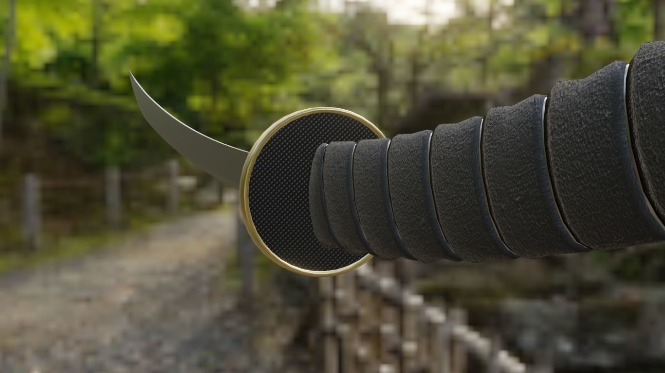 Katana low-poly Ninja  Low-poly 3D model_11