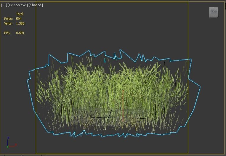 tall grass foliage shrub bush Low-poly 3D model_5
