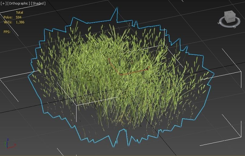 tall grass foliage shrub bush Low-poly 3D model_13