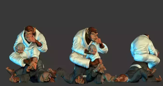 jiusitsu monkeys 3D print model