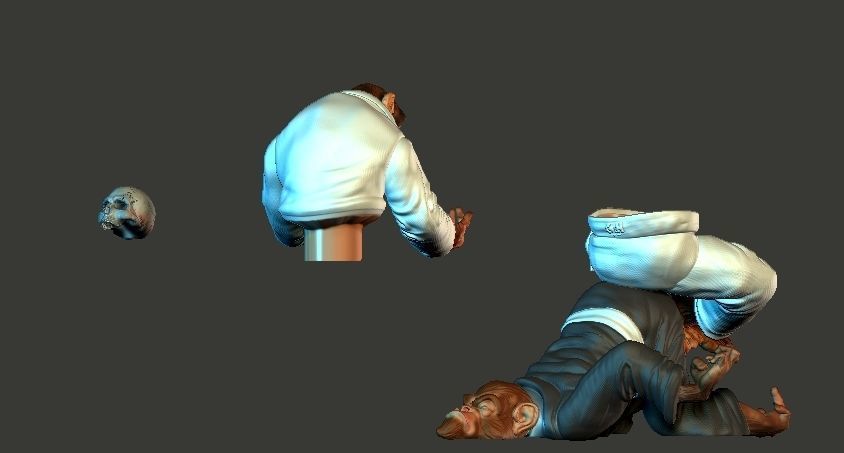 jiusitsu monkeys 3D print model_2