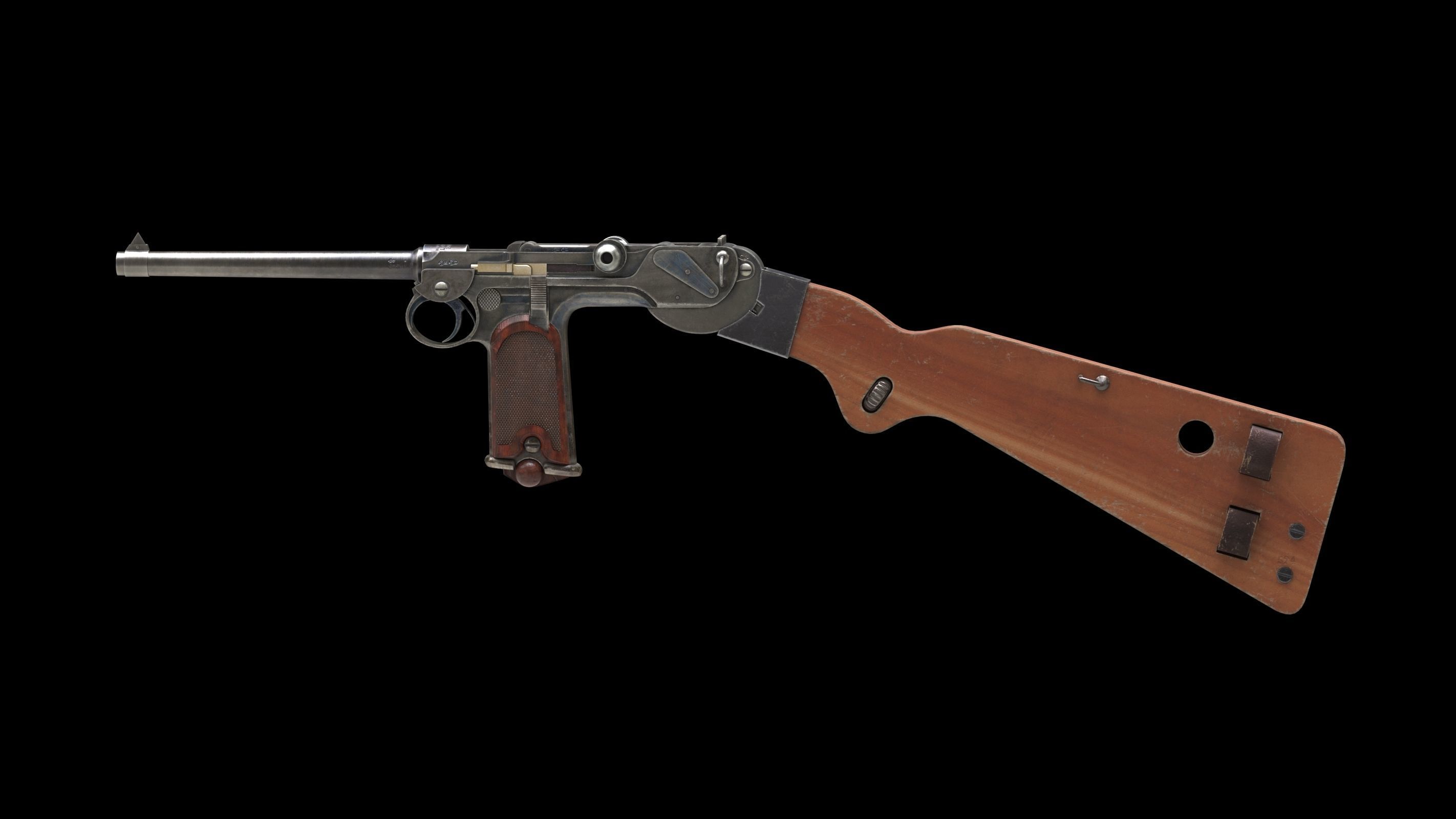 Borchardt C-93 Low Poly Low-poly 3D model_2