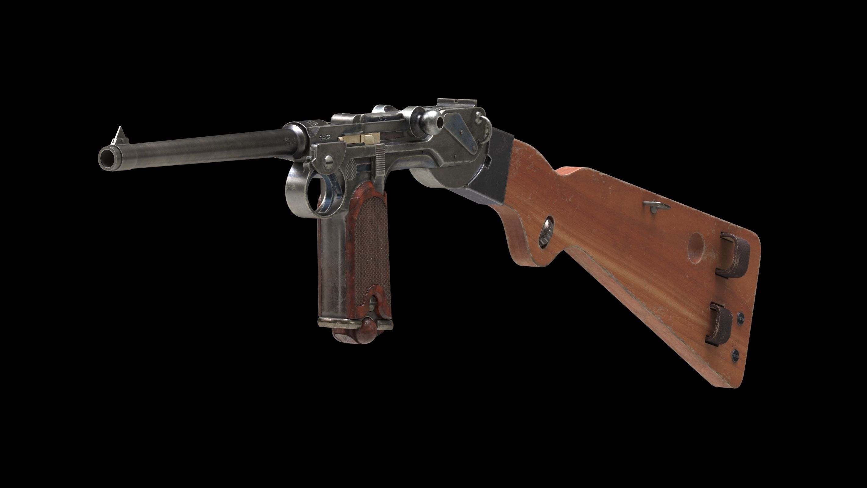 Borchardt C-93 Low Poly Low-poly 3D model_3