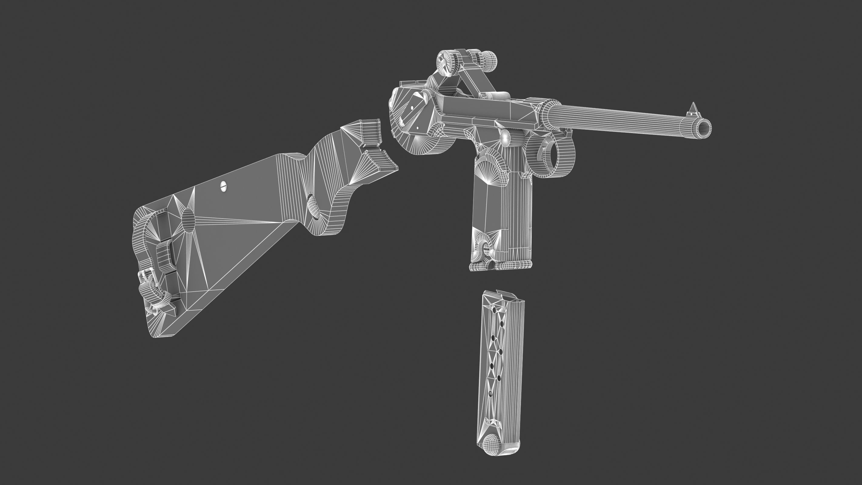 Borchardt C-93 Low Poly Low-poly 3D model_19