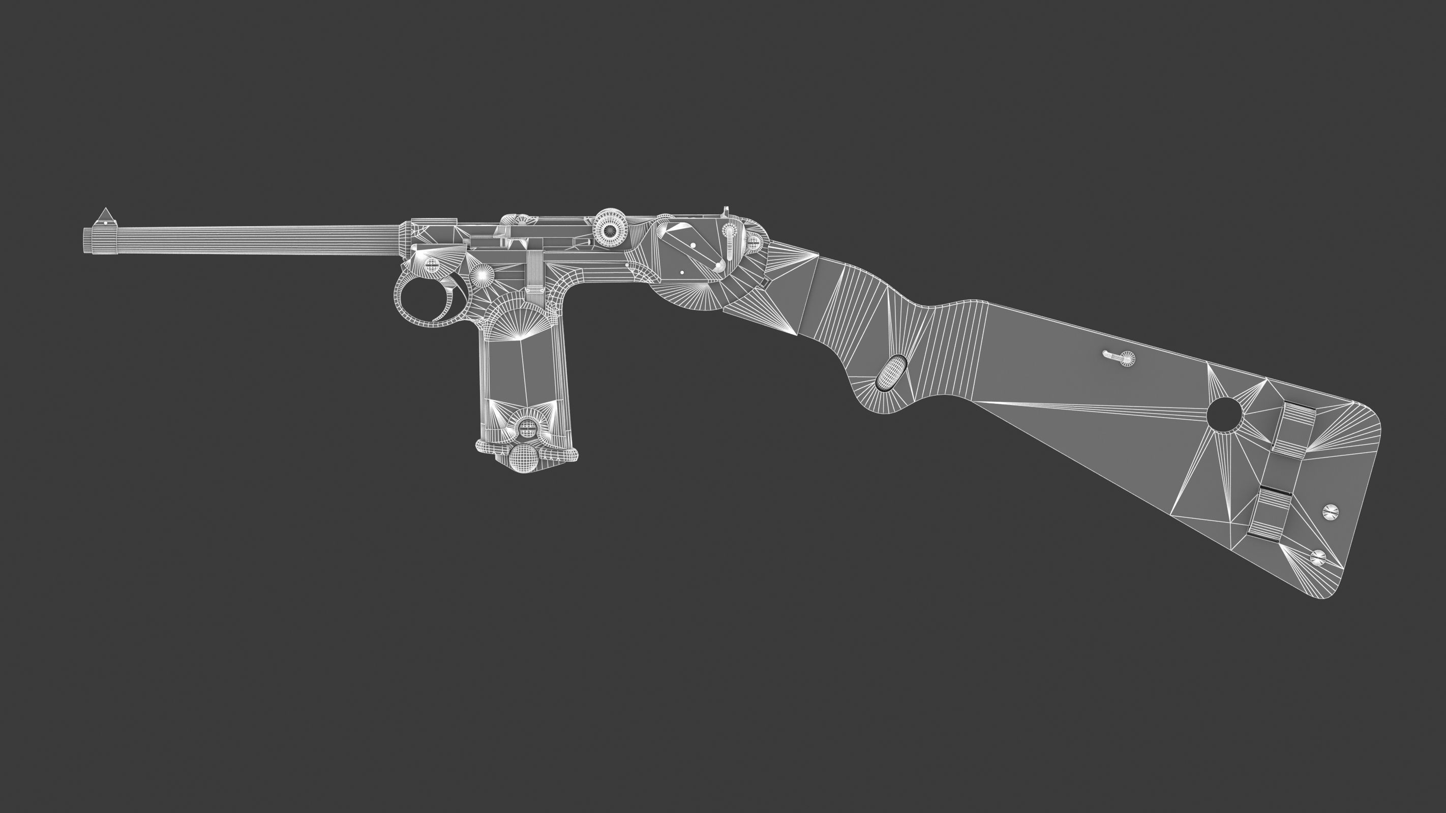 Borchardt C-93 Low Poly Low-poly 3D model_17