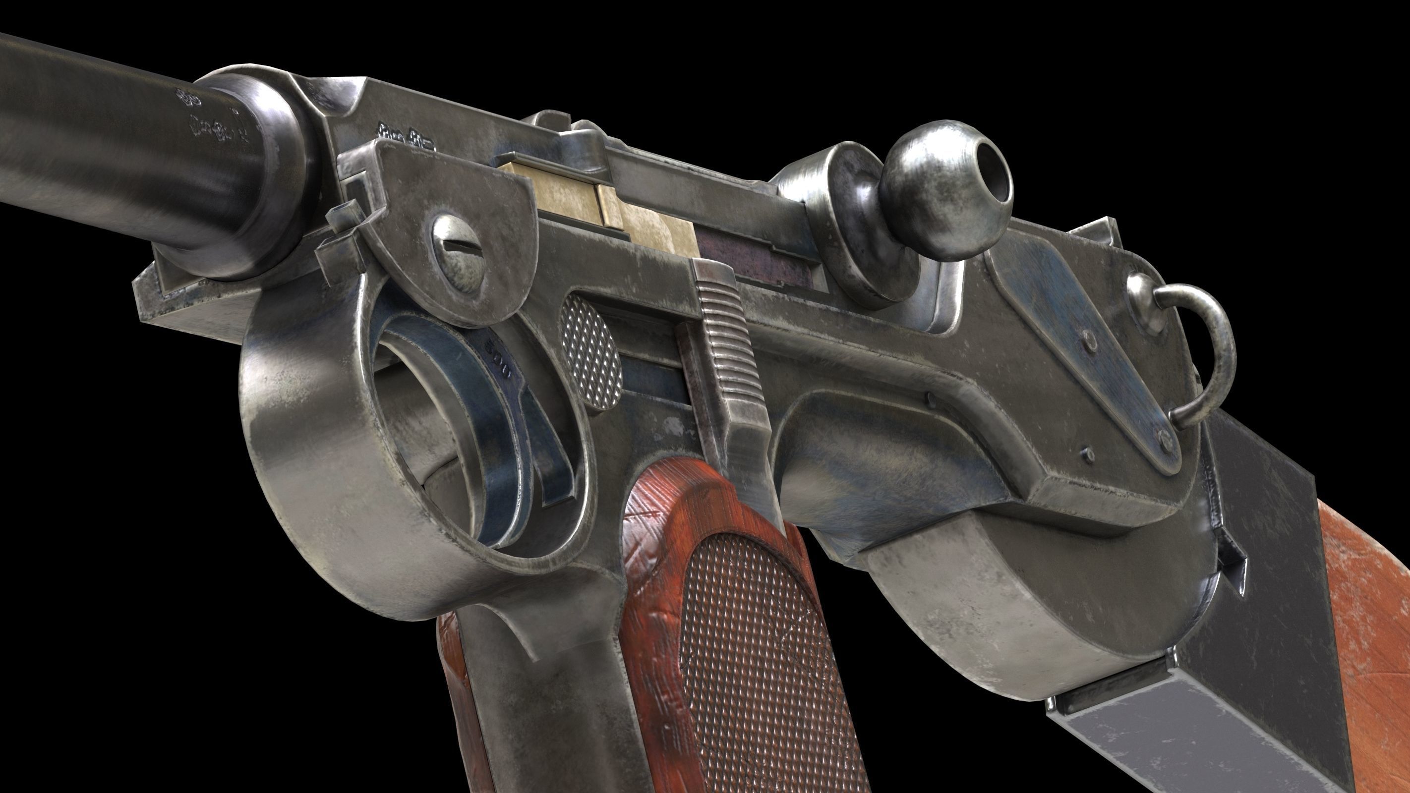 Borchardt C-93 Low Poly Low-poly 3D model_13