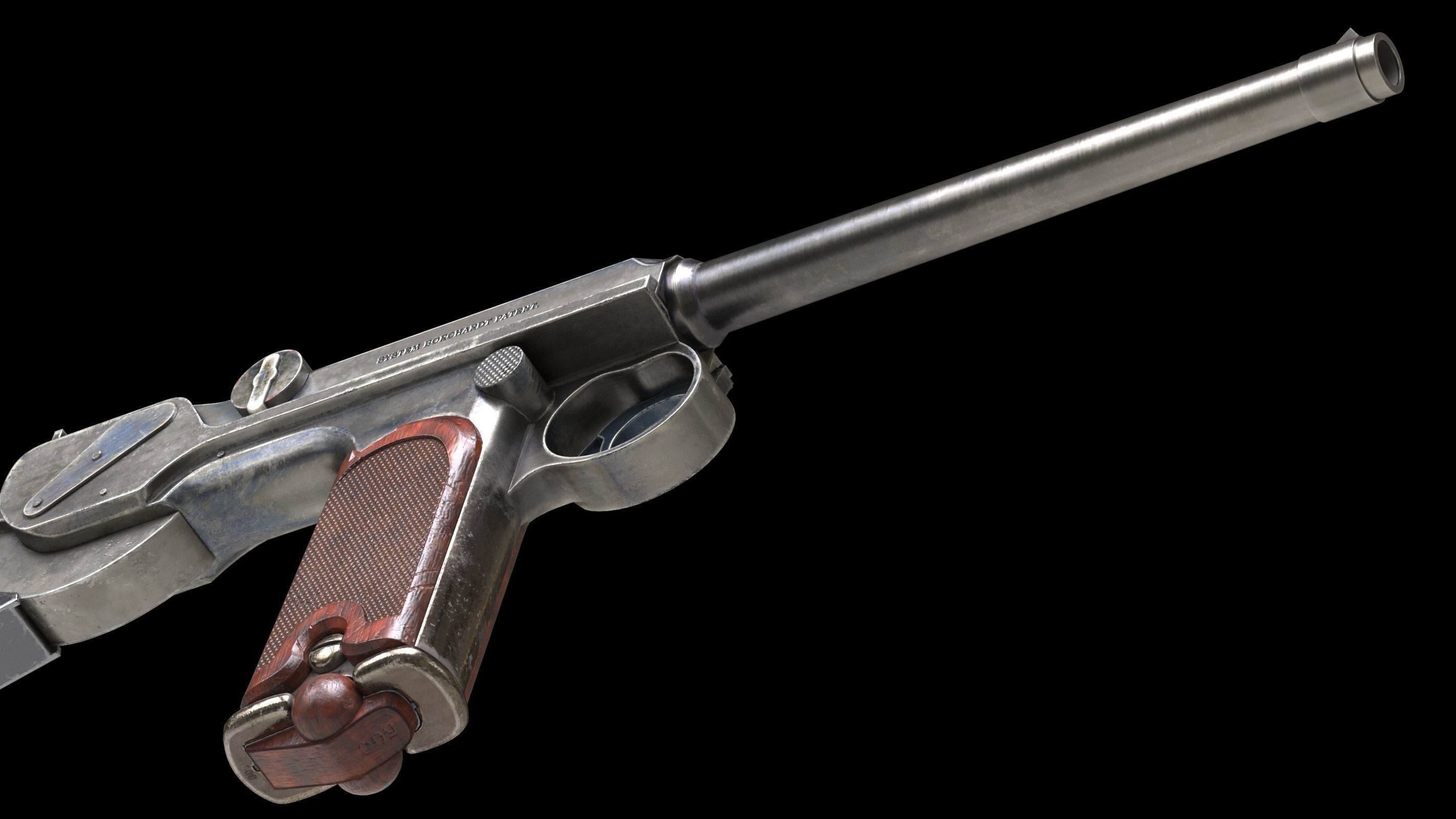 Borchardt C-93 Low Poly Low-poly 3D model_12