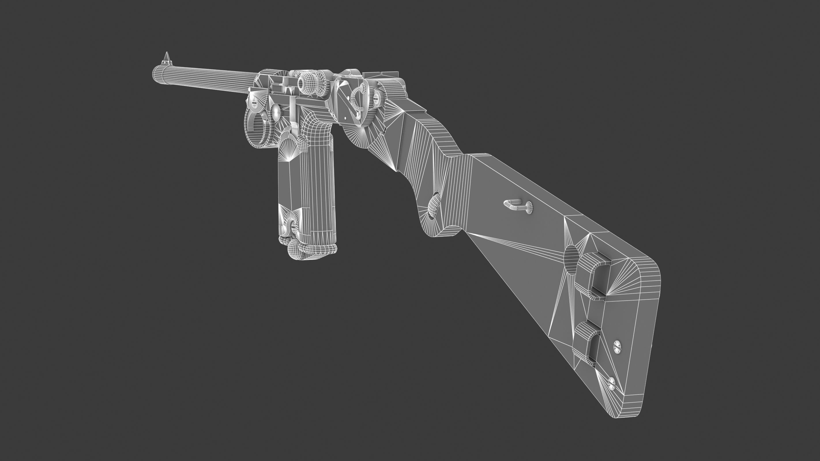 Borchardt C-93 Low Poly Low-poly 3D model_16