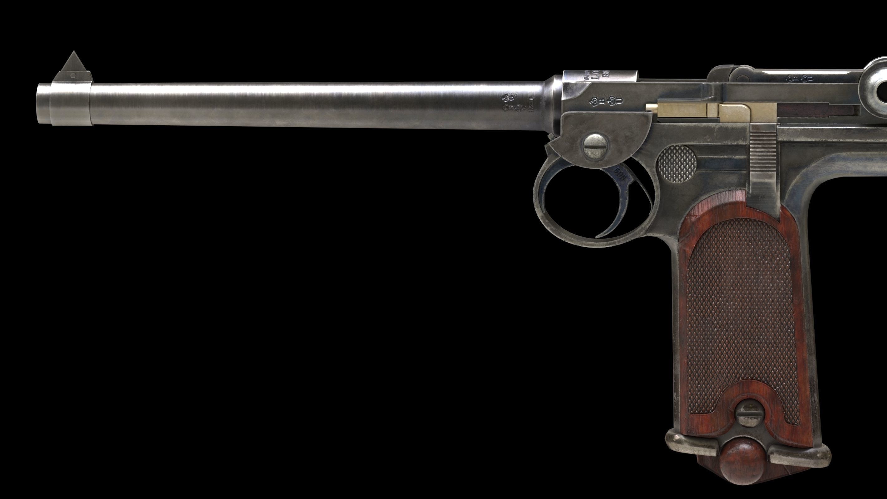 Borchardt C-93 Low Poly Low-poly 3D model_7