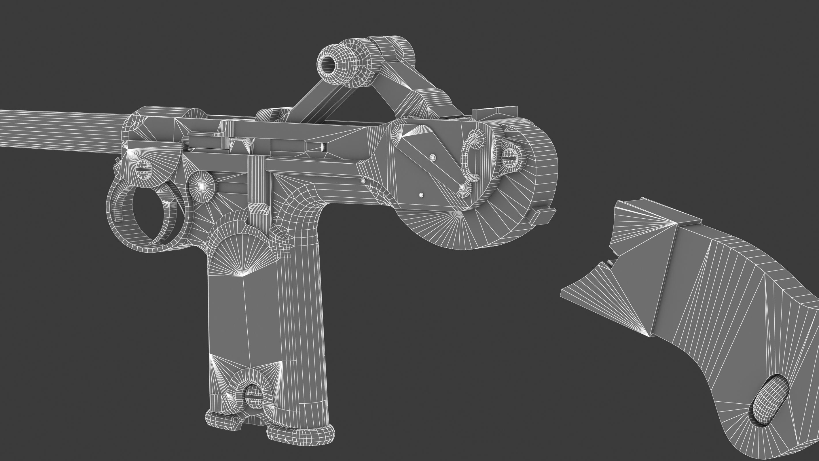 Borchardt C-93 Low Poly Low-poly 3D model_29