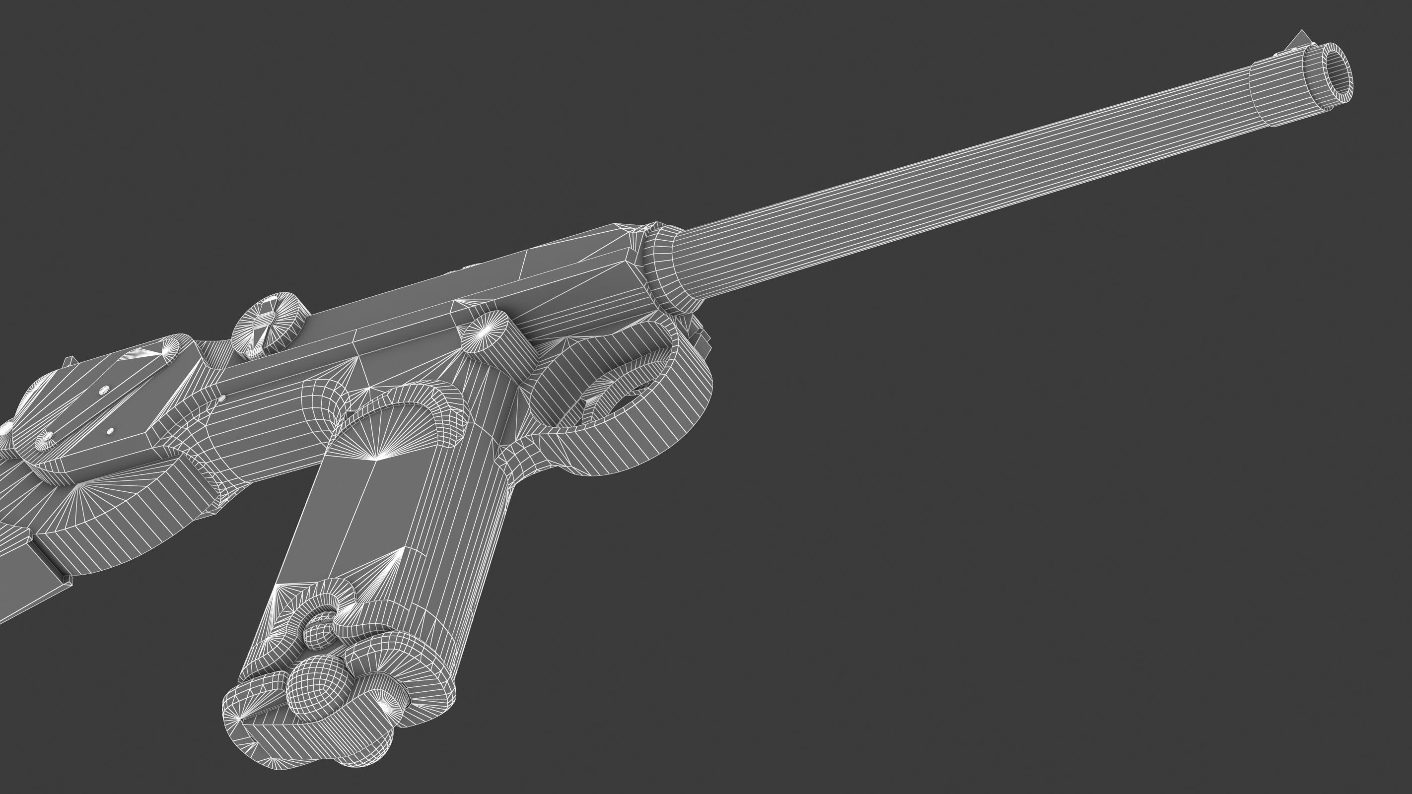 Borchardt C-93 Low Poly Low-poly 3D model_27