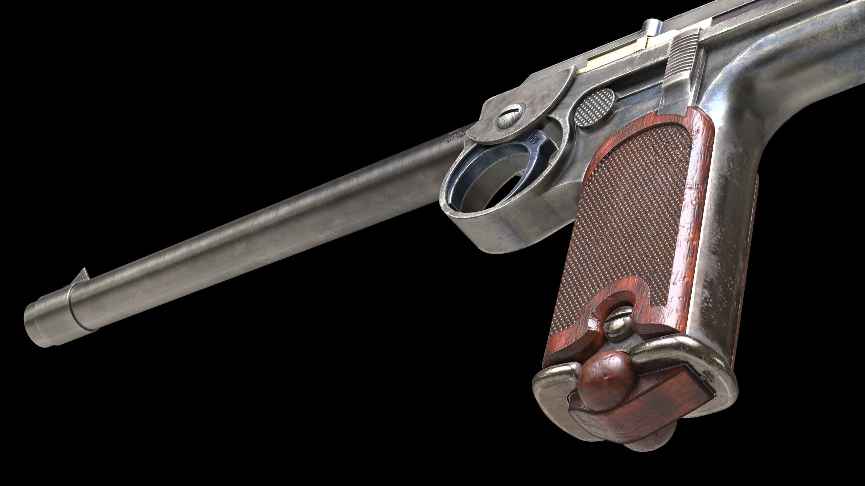 Borchardt C-93 Low Poly Low-poly 3D model_10