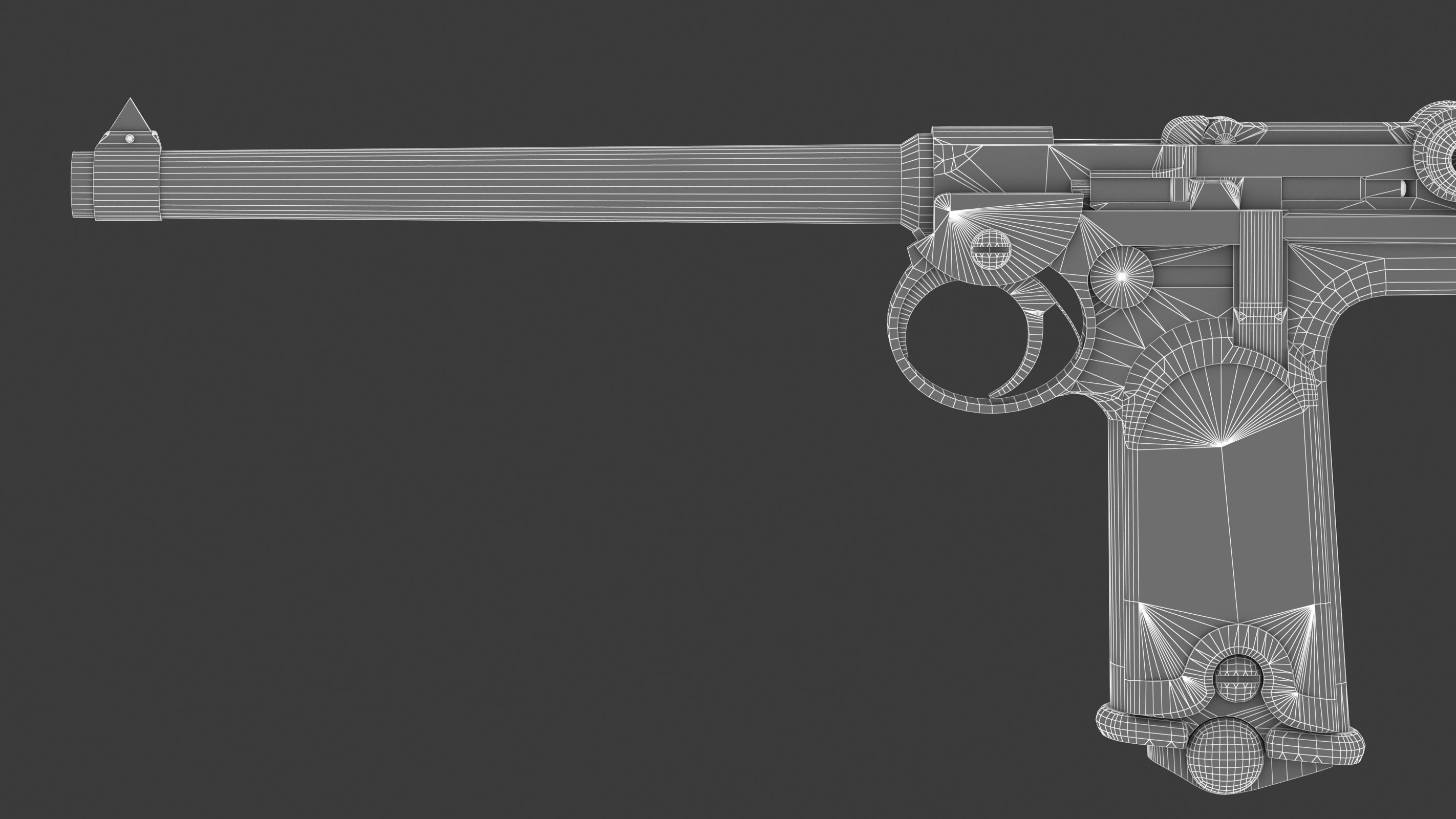 Borchardt C-93 Low Poly Low-poly 3D model_22