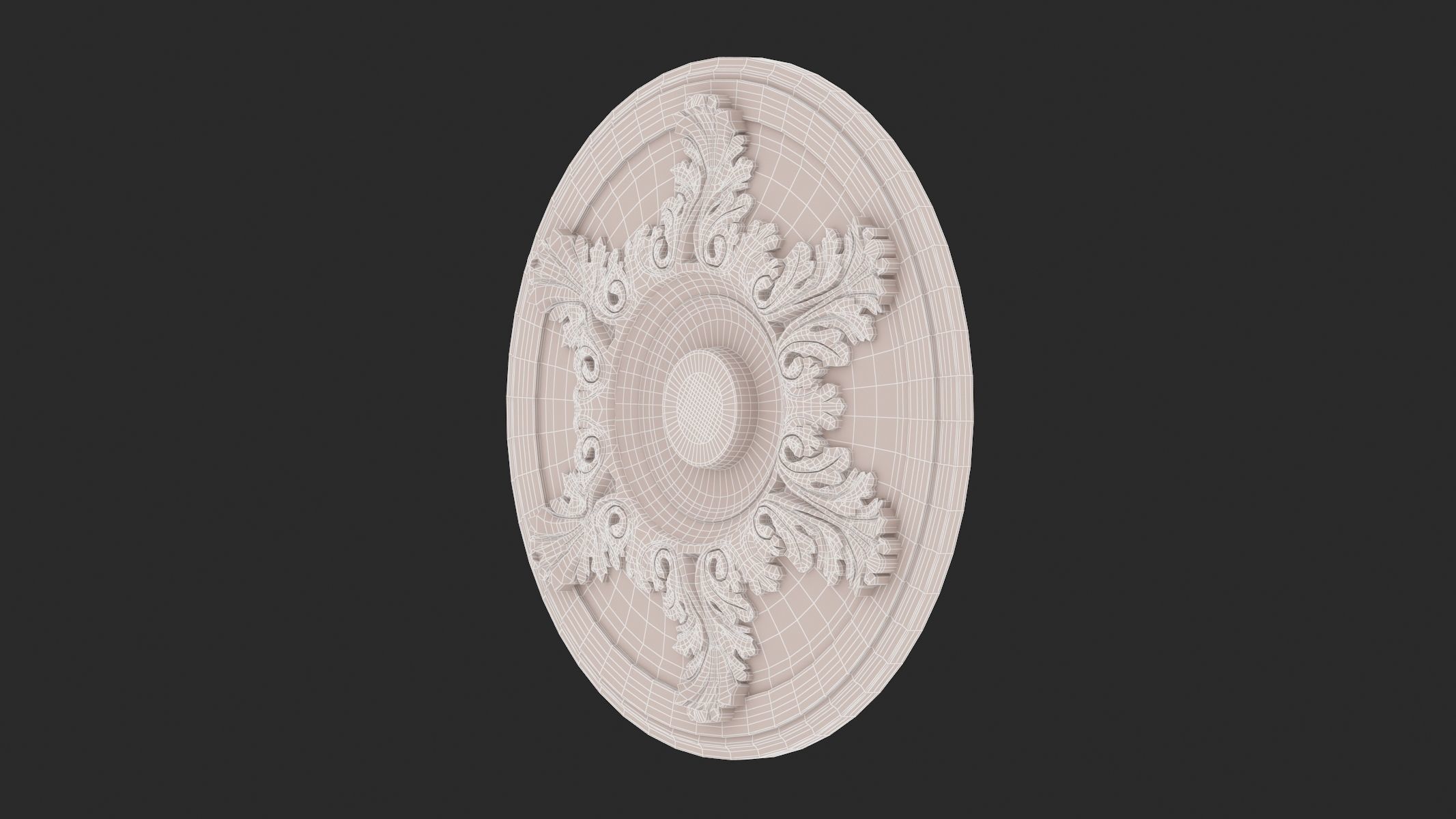 Classic Ceiling Medallion 42 3D model_7