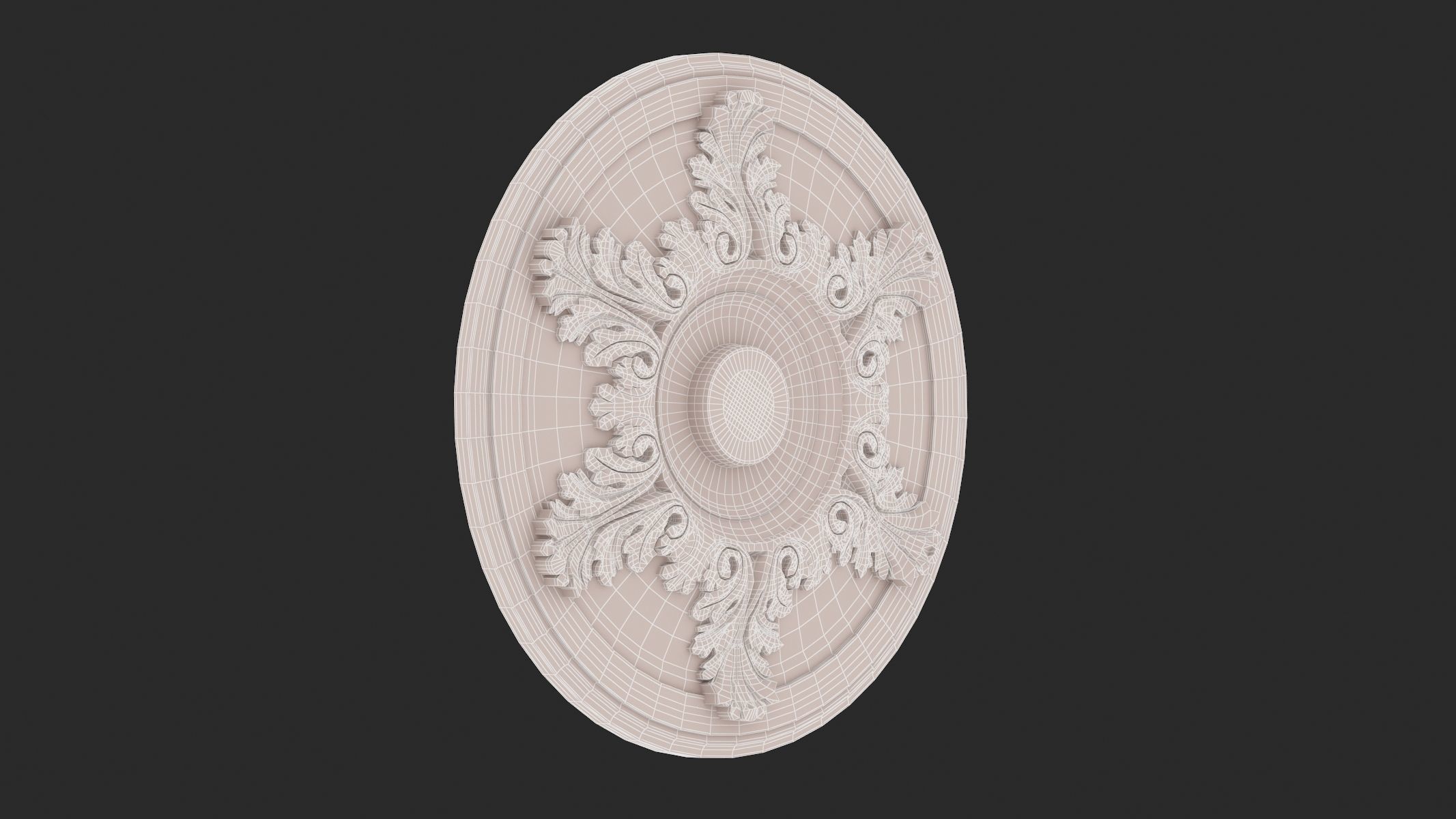 Classic Ceiling Medallion 42 3D model_6