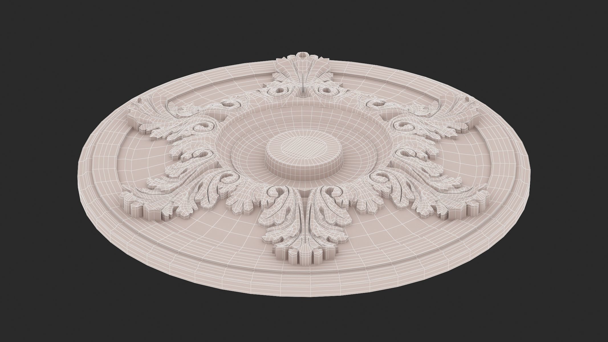 Classic Ceiling Medallion 42 3D model_9