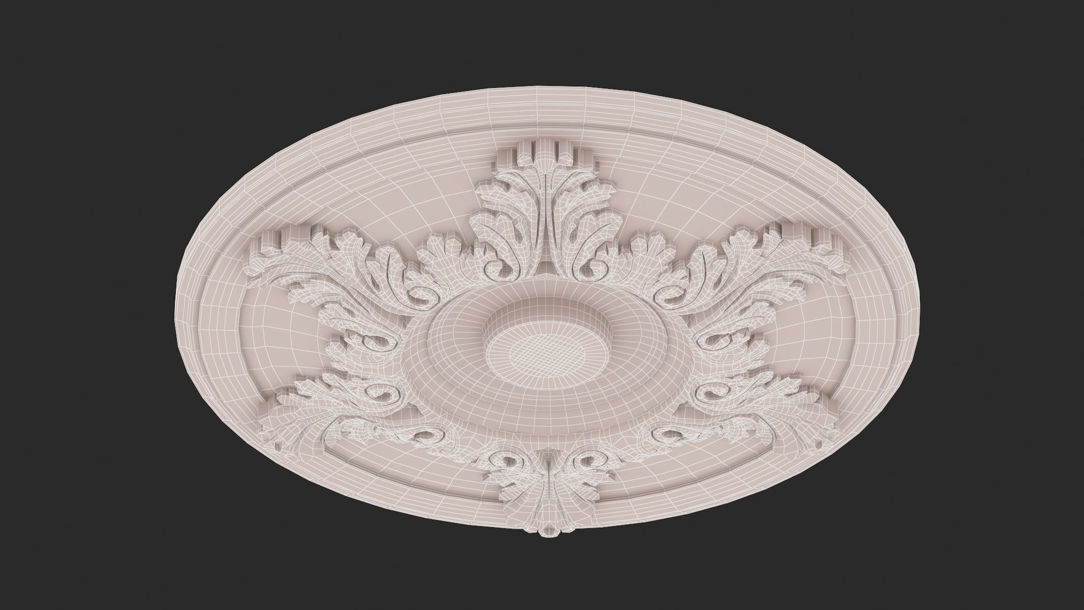 Classic Ceiling Medallion 42 3D model_8