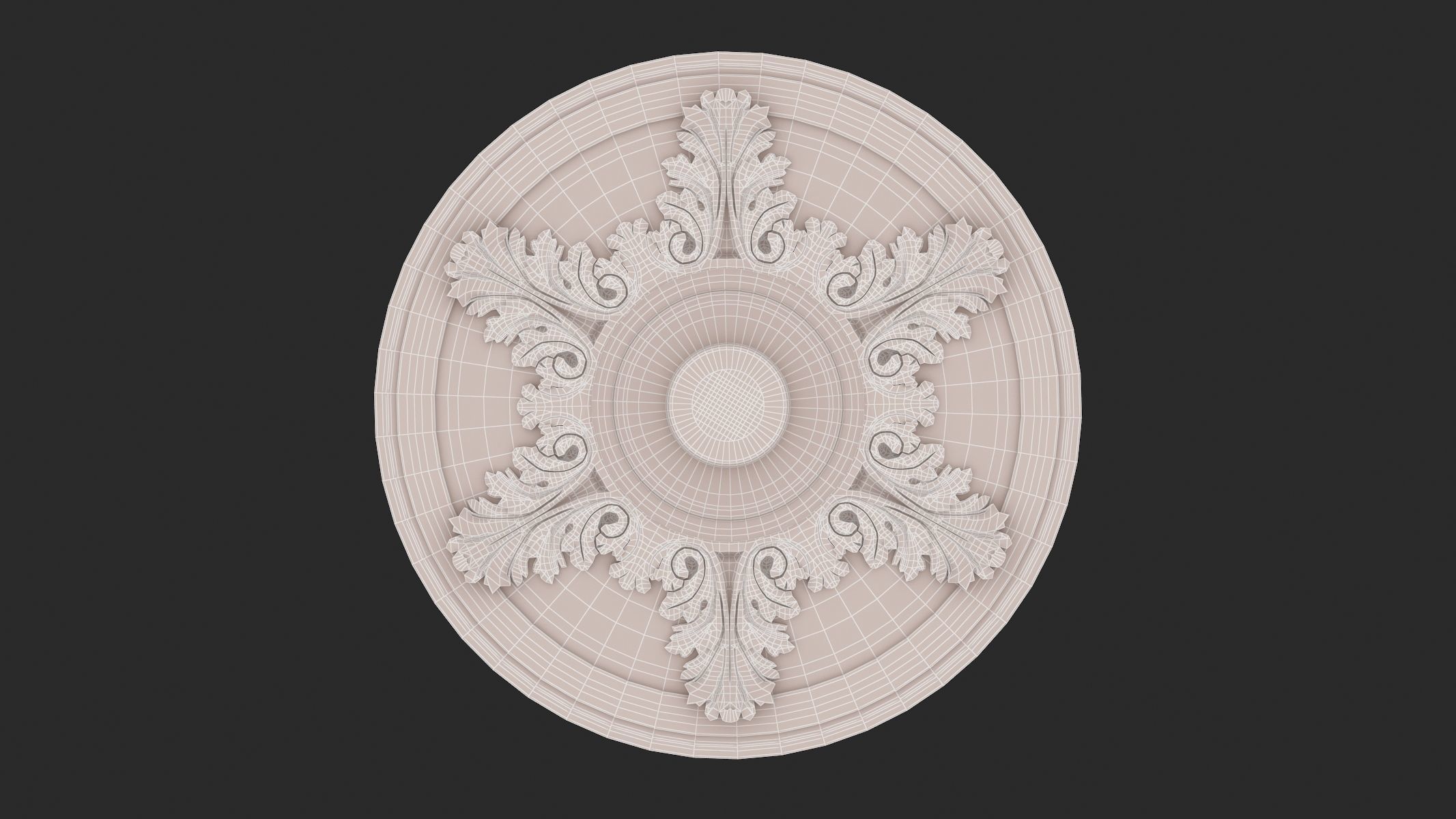 Classic Ceiling Medallion 42 3D model_5