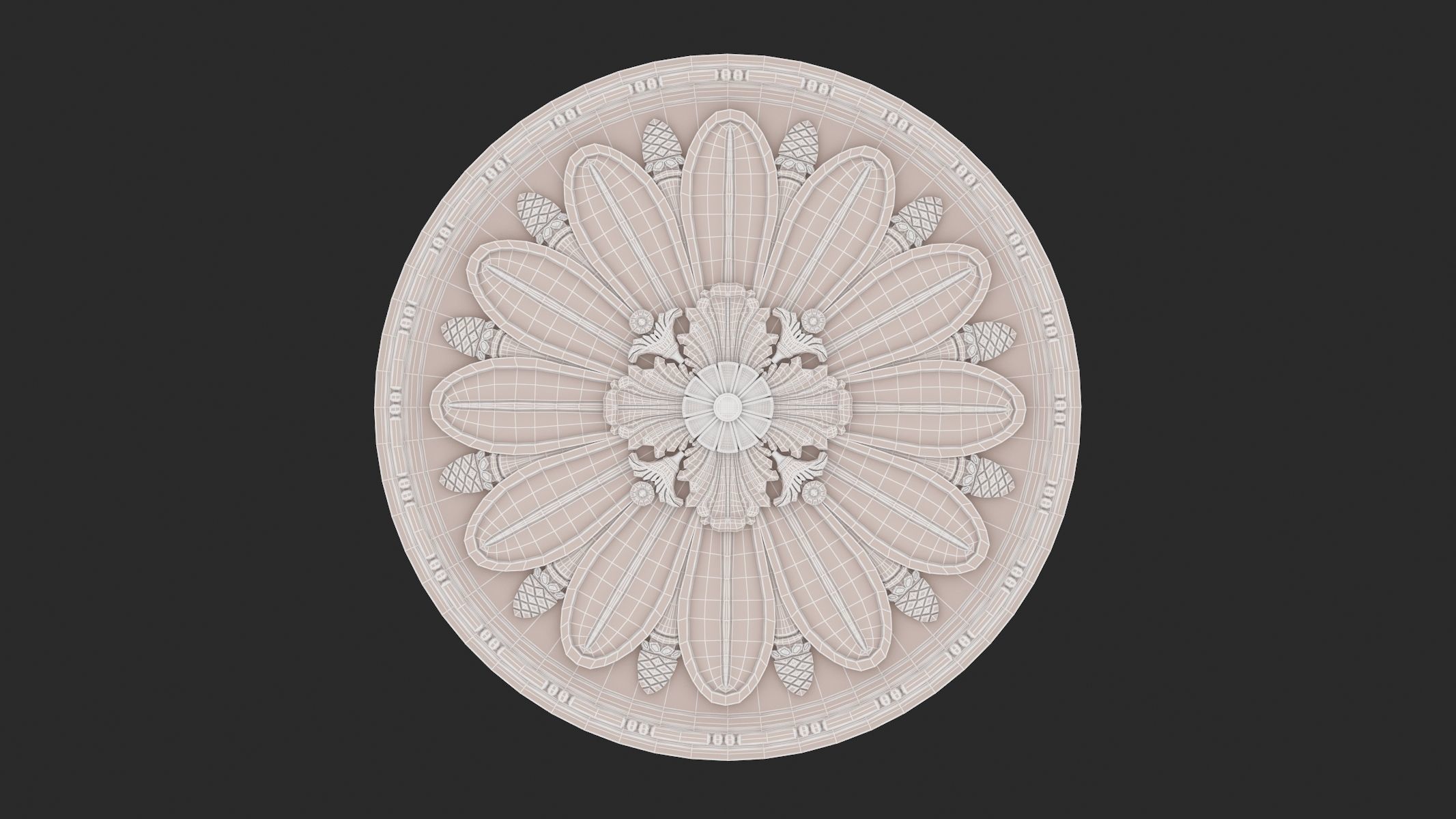 Classic Ceiling Medallion 45 3D model_5